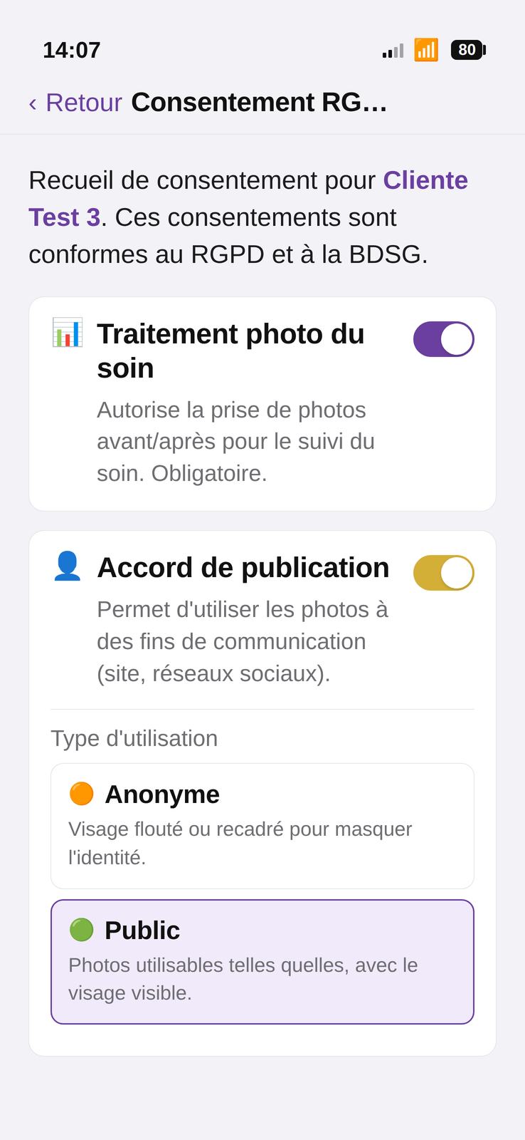 Écran consentement RGPD
